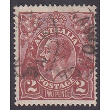 Australian    King George V    2d Brown   Single Crown WMK  Plate Variety 16L58..